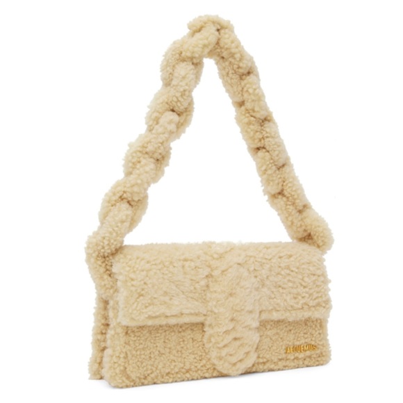 JACQUEMUS Le Bambidou Terry fur shearling shoulder bag - Picture 2 of 7